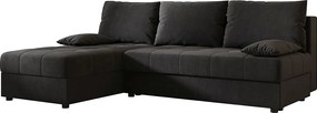 BEDANTE narożnik MOS L Itaka 27 lewa ciemnoszary z funkcją spania sofa w kształcie litery L z pojemnikiem na pościel