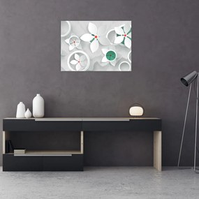 Obraz na szkle kwiatowej abstrakcji (70x50 cm)