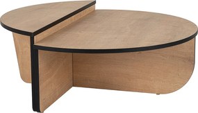 Zestaw 2 okrągłych niskich stołów z płyty pilśniowej o praktycznym i trwałym designie