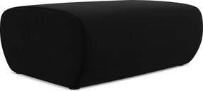 Pufa - z tkaniny welwetowej - czarny - KAPUA