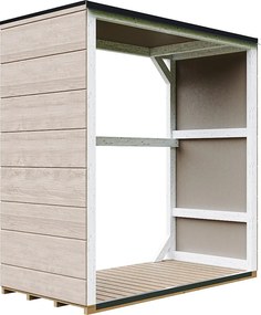 Zewnętrzny schowek na drewno opałowe - 1,14 m² - 75 x 153 x H159 cm - M980-1-TERRA BROWN