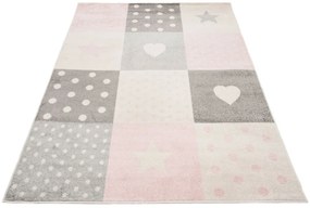 Biało Różowy Dywan Skandynawski Do Pokoju Dziecięcego R1-T83