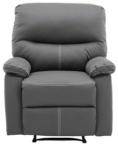 Fotel z funkcją relax z ekoskóry w kolorze szarym CANBY