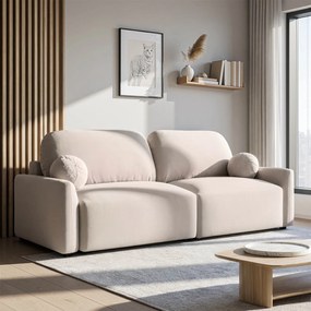 Sofa z Funkcją Spania SORENO Beżowa Nowoczesna