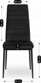 Zestaw Stół Rozkładany SKUBI 120-160 cm Dąb Craft/Czarny i 4 Krzesła NARIS Czarne