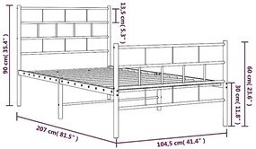 Łóżko białe metalowe 100x200 - Lunaro