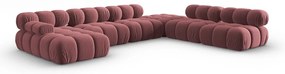 Różowa aksamitna sofa 379 cm Bellis – Micadoni Home