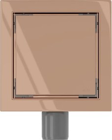 Mexen Flat-Q M13 wpust podłogowy kwadratowy 12 x 12 cm, różowe złoto - 1610012