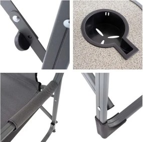 Campingowe krzesło składane ze stołem i uchwytem na napoje