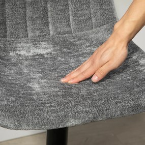 HOMCOM Nowoczesne Krzesła Barowe, Zestaw 2 szt. Z Opórką, Regulowane Wysokościowo, z Podnóżkiem, Obracane, Wyściełane, Ciemnoszary