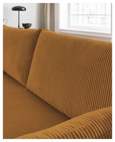 Musztardowa sztruksowa rozkładana sofa 211 cm Marcel – Bobochic Paris