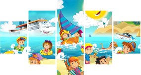 Obraz - Dzień na plaży (125x70 cm)