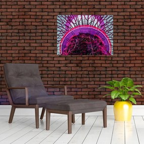 Abstrakcyjny obraz - fioletowe gałęzie (70x50 cm)