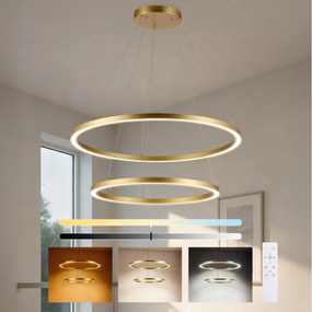 Brilagi - ściemnialny żyrandol LED na linkach PORTOFINO LED/98W/230V śr. 80 cm złoty +DO