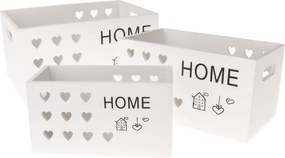 Ozdobne drewniane pojemniki zestaw 3 szt. – Dakls