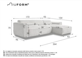 Szary narożnik (prawostronny) Flex Felix – Miuform
