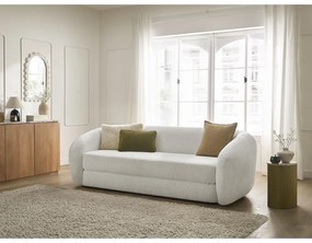 Biała rozkładana sofa z tkaniny szenilowej 228 cm Neyo – Bobochic Paris