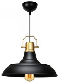 Lampa wisząca na przewodzie AYD 1xE27/40W/230V czarna/złota