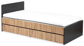 Łóżko młodzieżowe DALIA 90x200 antracyt/dąb LITTLE SKY