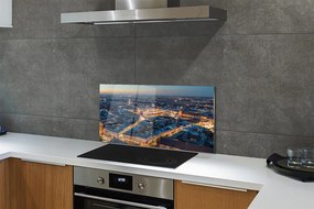 Szkło do Kuchni na Ścianę Nocna Panorama Krakowa