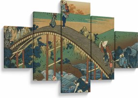 Obraz - Katsushika Hokusai, Ariwara no Narihirafrom the series One Hundred, Poems Explained by the Nurse (Hyakunin isshu uba ga etoki), reprodukcje (125x70 cm)