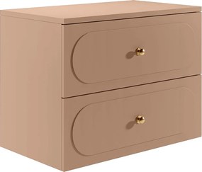 Szafka łazienkowa wisząca  pod umywalkę z blatem - Stary róż - 80 cm - SATOBAL