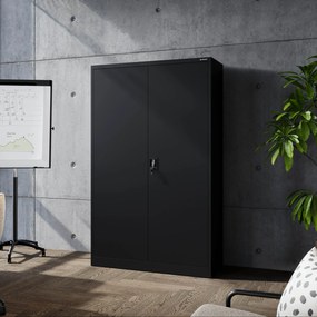 Szafa biurowa metalowa na dokumenty czarna JAN II, 1150 x 1850 x 400 mm