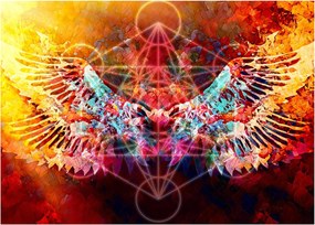 Obraz - Merkaba ze skrzydłami, abstrakcja (70x50 cm)