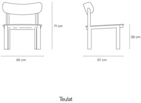 Fotel w dekorze jesionu Nara – Teulat