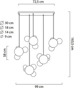 Lampa wisząca ze szklanymi kloszami Capri Line 5