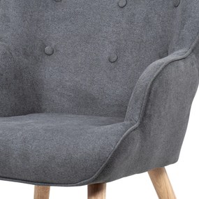 Fotel z podnóżkiem GREY2, szary