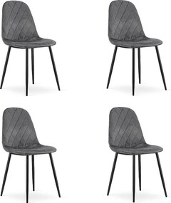 Krzesła Valora DAPI, ciemnoszary aksamit, zestaw 4 szt. | wytrzymały | comYERRable