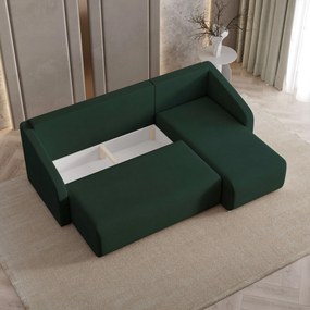 Masseno Narożnik MARELLO z funkcją spania i pojemnikiem na pościel Narozniki L, Rozkładana sofa - Zielony, NEVE 37