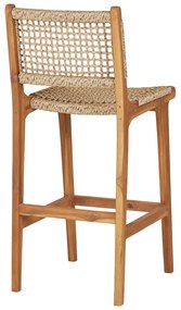 Hoker z litego drewna tekowego w naturalnym kolorze (wysokość siedziska 60 cm) Derby – House Nordic