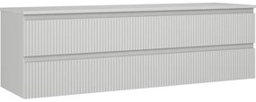Mexen Rivel szafka łazienkowa podumywalkowa 160 cm z blatem, 2 szuflady, ryflowana , szara mat - 91A20-16047-2-BFFC62