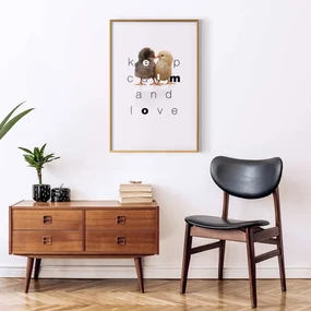 Plakat Keep Calm 21x30 cm z ramą złotą z marginesem ARTGEIST B