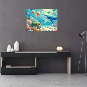 Obraz na szkle - Świat pod wodą (70x50 cm)
