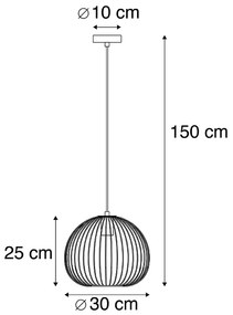 Designerska lampa wisząca złota - Wire DoughDesignerski Oswietlenie wewnetrzne