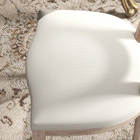 HOMCOM Krzesła jadalniane 2 sztuki tapicerowane kremowe z oparciem rattanowym i drewnianymi nogami | Aosom PL