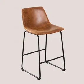 Wysoki Taboret Ze Sztucznej Skóry Ody Style Wielbłąd Stary & ↑65 Cm - Sklum