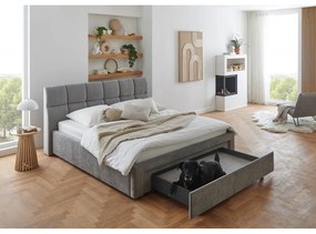 Szare tapicerowane łóżko dwuosobowe bez stelaża 180x200 cm Canyon – Meise Möbel