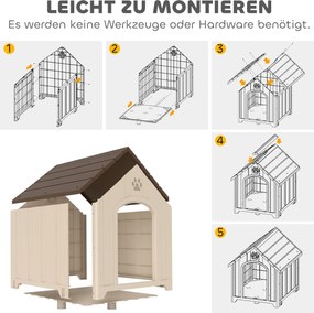 PawHut Budka dla psa, wodoodporny schron dla średnich/dużych psów, Wymiary: 88L x 79B x 89H cm | Aosom PL