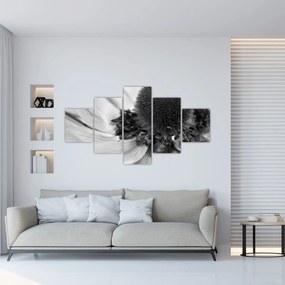 Obraz - Kwiat w czerni i bieli (125x70 cm)