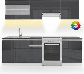 Szafka kuchenna antracytowy wysoki połysk/biały 240x60x81.6 raul