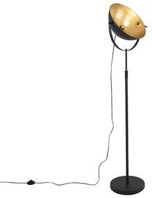 Candeeiro de pé preto com dourado 35 cm ajustável - Magnax