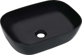 Czarna umywalka ceramiczna, 45,5x32x13 cm