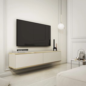 Szafka RTV wisząca VENEZIA 135 cm do Salonu pod Telewizor - Odcienie beżu