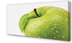 Obraz drukowany na płótnie Zielone Jabłko w Rosie
