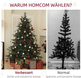 HOMCOM 180 cm sztuczna choinka w stylu świerkowym z 1696 końcówkami gałęzi i składanym stalowym stojakiem, choinka do domu lub biura, zielona | Aosom PL