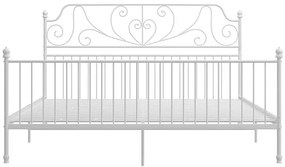 Dwoosobowe białe łóżko metalowe 140x200 cm Ulti 5X